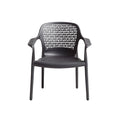 Modern Black Plastic Chair with Geometric Cutout Design